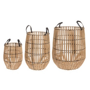 Wooden Storage Baskets 3-Piece Set "Runa"