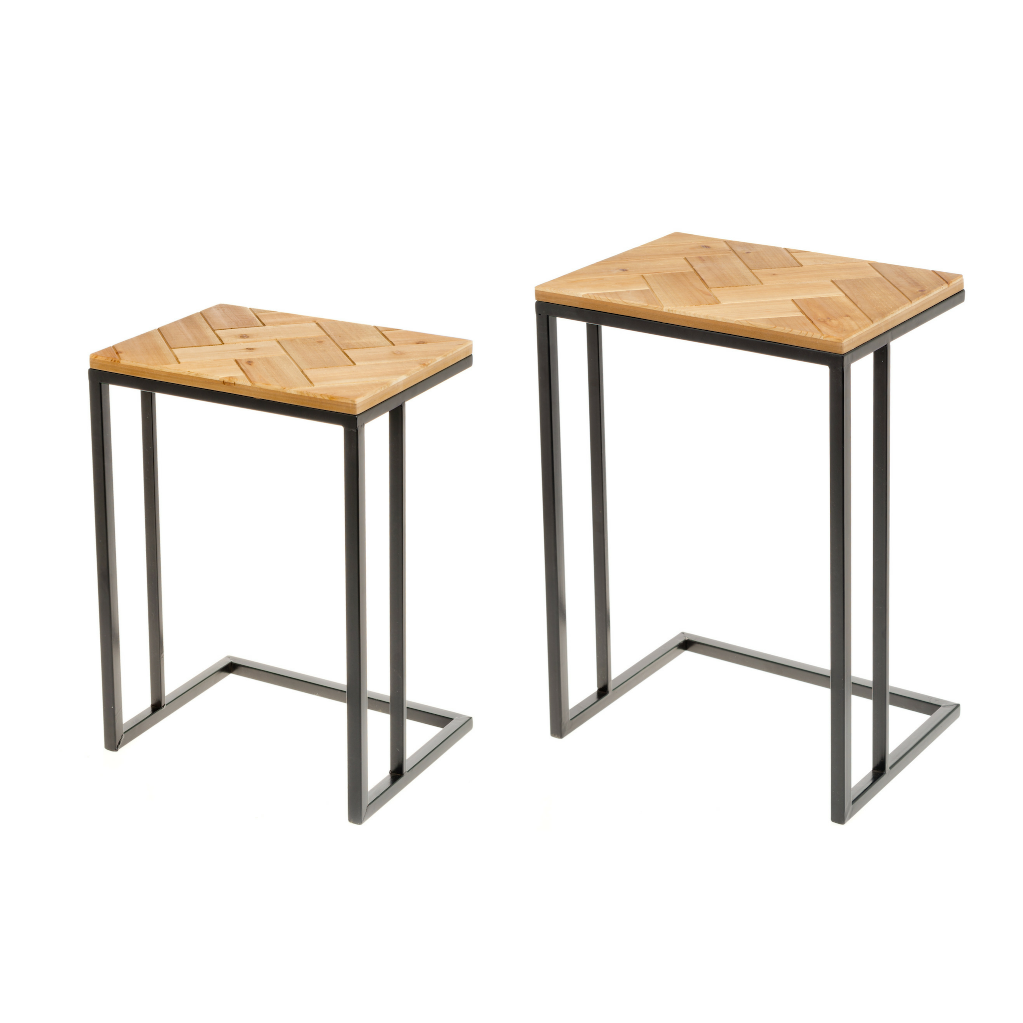 Fir Wood & Metal Table Set